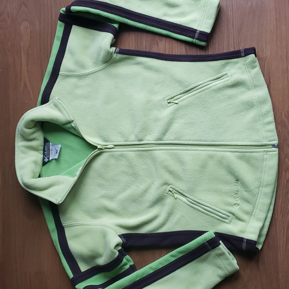 💥Host Pick❣💥 Columbia Lime Green Zippered Fleece Jacket Women's Size Medium - Picture 4 of 10